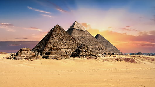pyramids, egypt, giza, archeology, monument, architecture, ancient