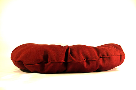 almohada, material, rojo