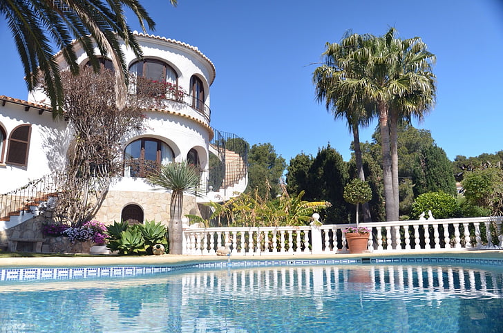 Villa, vacaciones, días de fiesta, Inicio, piscina, verano, Palma