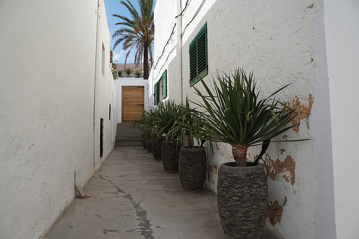 Sant joan, Ibiza, sikátor, építészet, utca, város, ház