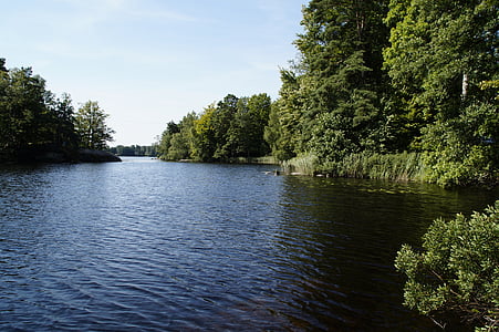 Lacul, natura, peisaj, Suedia, apa, restul, albastru