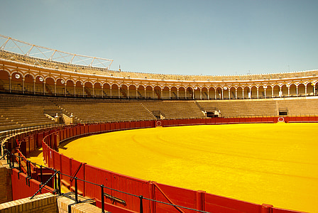 Andalusië, Arenas, Sevilla, stierengevecht, het platform, Stadion