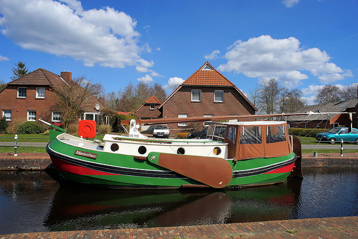 izletnički brod, istočne Frizije, turizam, raspoloženje, nebo, Donja Saska, drveni brod
