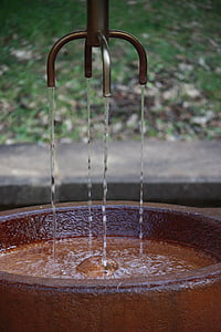 agua, fuente, flujo, gota de agua, claro, característica del agua, Parque