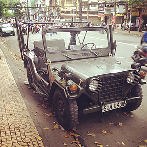 Vietnam, ho chi minh, Saigon, 2013, vojenský jeep