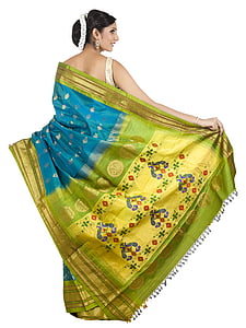 bryllup saree, samling, paithani saree, paithani silke, indisk kvinne, mote, modell