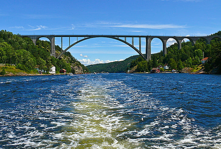 Svinesund, pont, Iddefjorden, Ringdal fjord, entrée de limite, Norvège, Suède