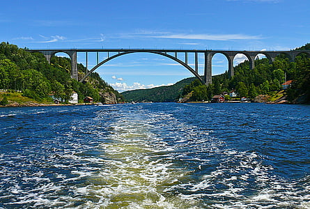 svinesund, tiltas, iddefjorden, ringdal fiordo, įėjimo riba, Norvegija, Švedija