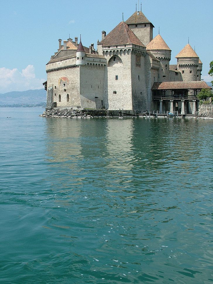 Sveits, Montreux, Château chillon, Genfersjøen