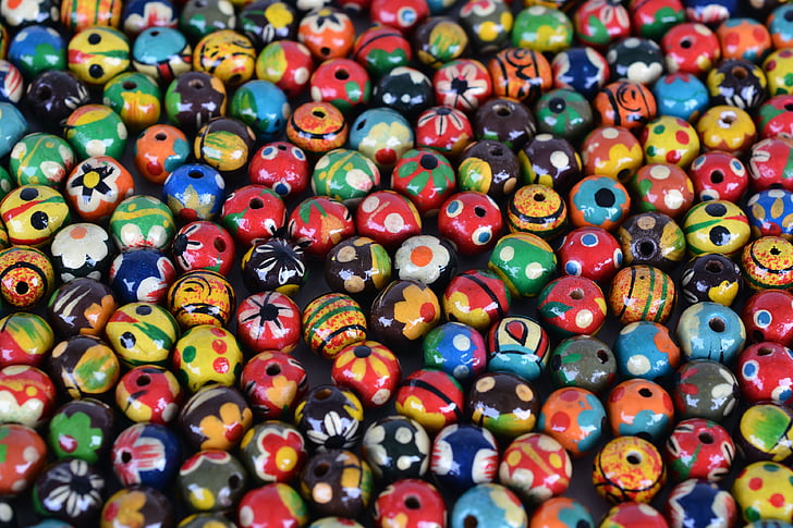 beads, jewellery, wood, chain, color, colorful, tinker