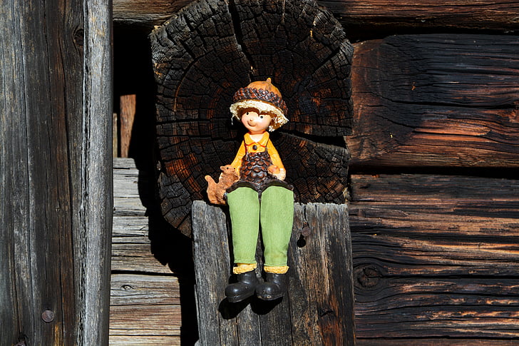 figure, wood, sitting