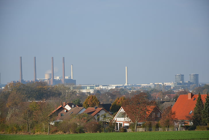 Wolfsburg, Auto-Stadt, Diesel-Skandal, Schornsteine, Schornstein, Industrie, Fabrik
