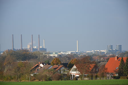 Wolfsburg, autó-város, dízel-botrány, kémények, kémény, iparág, gyári