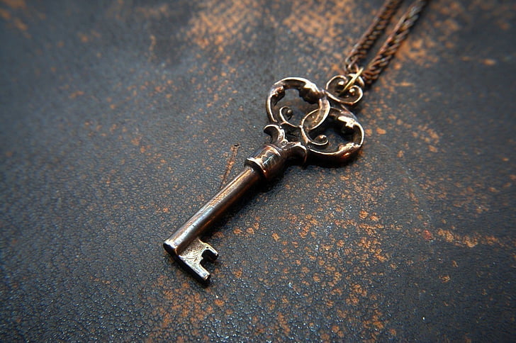 key, pendant, iron, metal, no people, rusty, single object