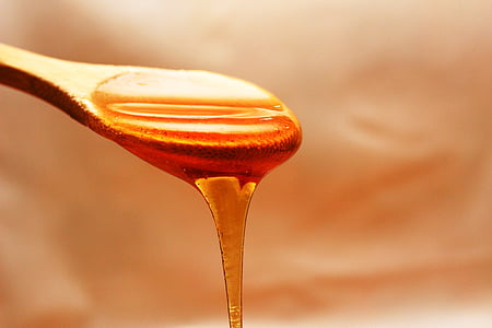 miel, que fluye, cuchara de, Doré, líquido, amarillo, salud