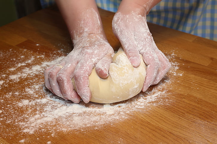 bake, hand labor, knead, dough, hands, craft