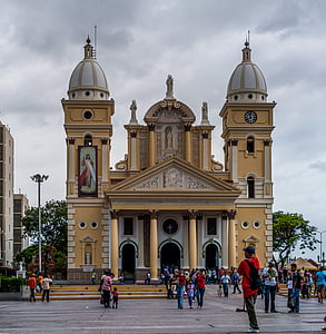 templom, chiquinquira bazilika, épület, Venezuela, Plaza, város, építészet