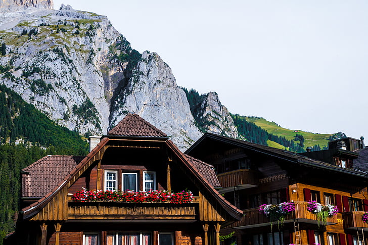 Šveicarijos kaimo turizmas, kalnai, namelis, Šveicarija, žemė, Bauer, Kandersteg