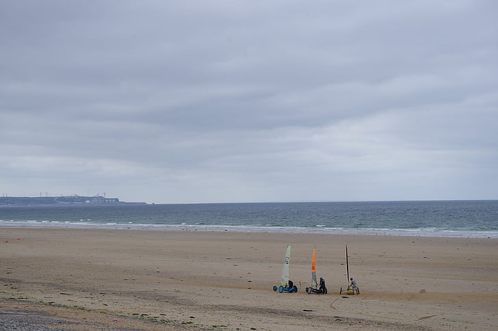 beach, sea, char sailboats