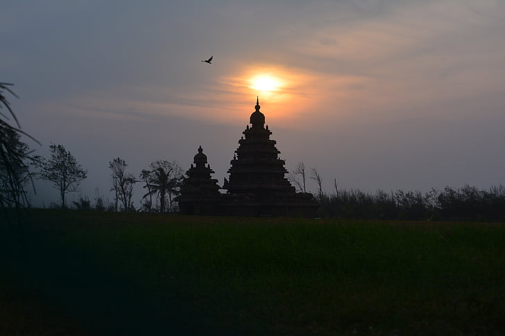 Mahabalipuram, Sunrise, Shore temple, Chennai, vanha, Hindu, historia