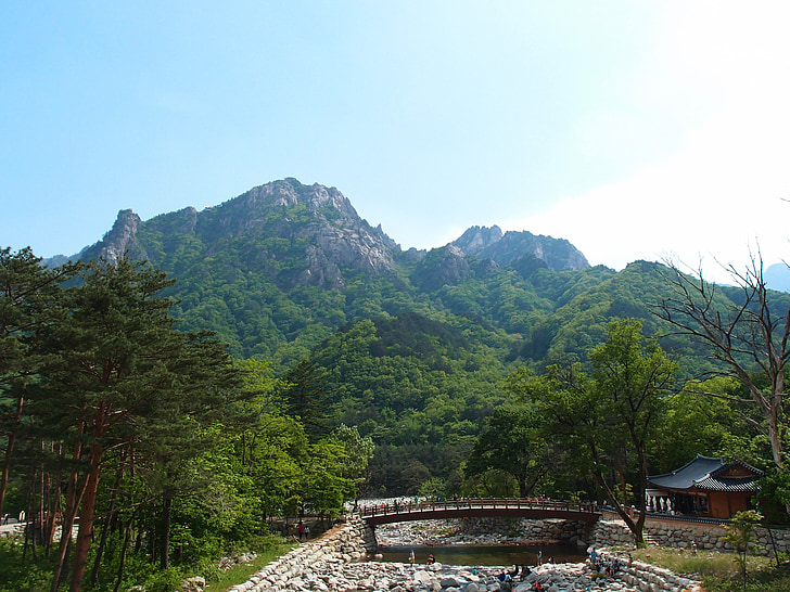 Gangwon dělat, Sokcho, MT seoraksan, Most, Hora, Příroda, Asie