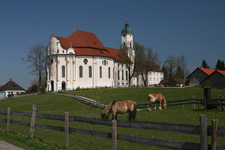 pilgrimage church of wies, steingaden, pfaffenwinkel, oberammergau germany, unterammergau, rococo, building