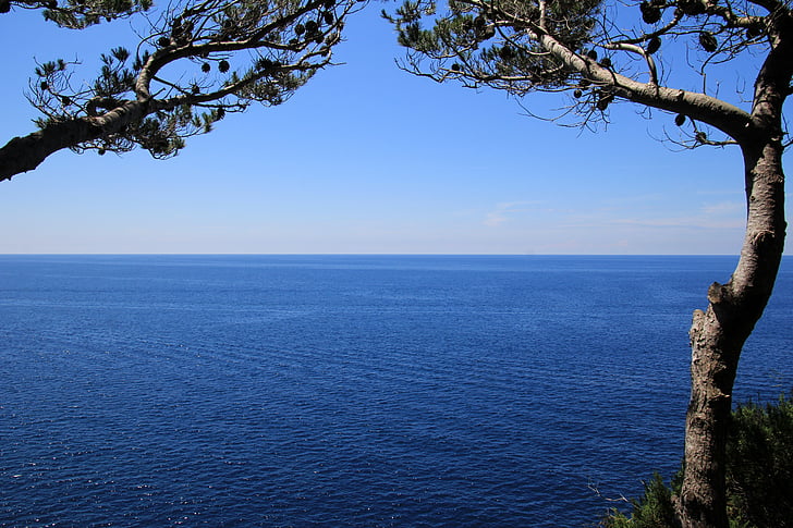 Kroatija, pakrantė, uolos, Kornati salos, nacionalinis parkas, mėlyna, jūra