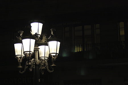 fotografii, żyrandol, lampy, lampy uliczne, antyk, pomieszczeniu, ciemne