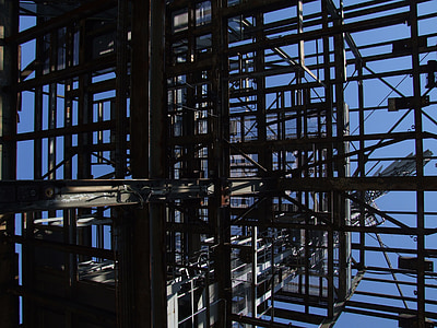 scaffold, industrial, building, metal, architecture, construction, linkage