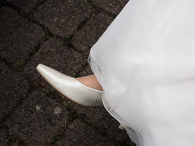 鞋子, 婚礼鞋, brautschuhe, 妇女的鞋子, 婚礼, 双脚, 白色