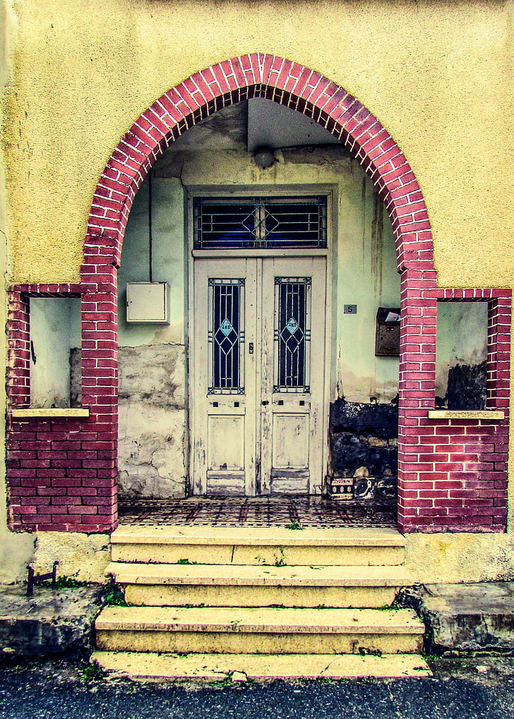 Chipre, casa antigua, entrada, puerta, arquitectura, tradicional, resistido