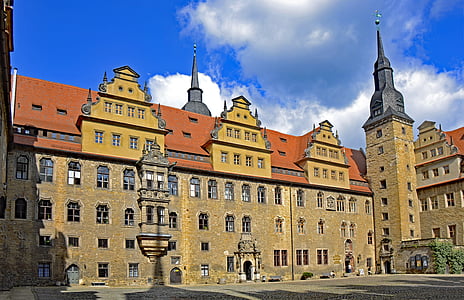 Merseburg, Sachsen-anhalt, Tyskland, slott, gamla stan, platser av intresse, Castle innergård