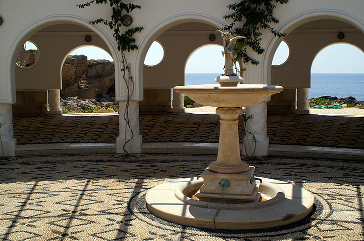Griekenland, Rhodes, Kallithea, Spa, in kolomvorm, fontein, gebouw