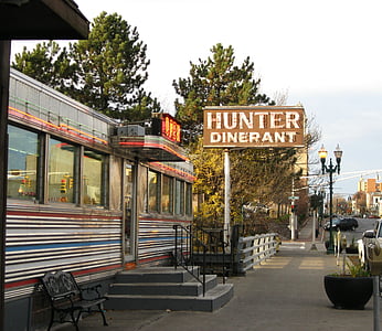 Diner, diner amerykański, Restauracja, Vintage diner, wagonu stylu diner, małe miasteczko diner, dinerant
