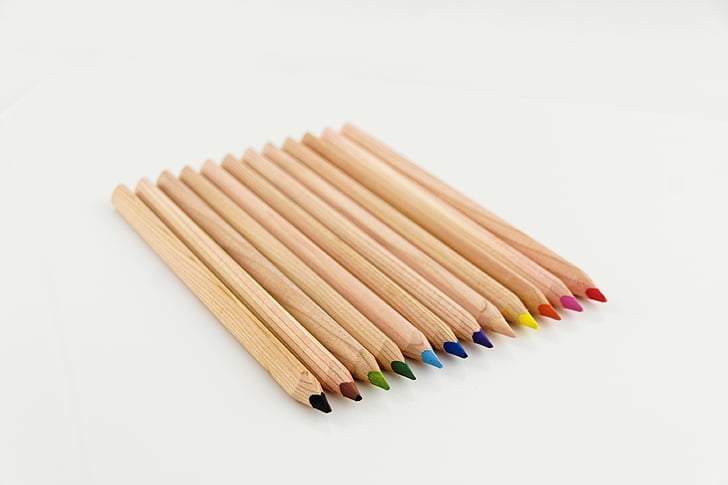 llapis de colors, llapis de colors, colors, sorteig, va assenyalar, deixar, bolígrafs