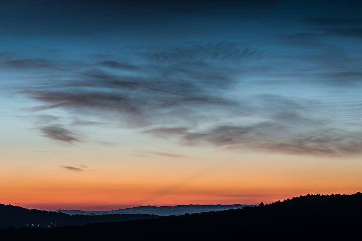 Luonto, siluetti, taivas, Sunrise, Sunset, Mountain, scenics