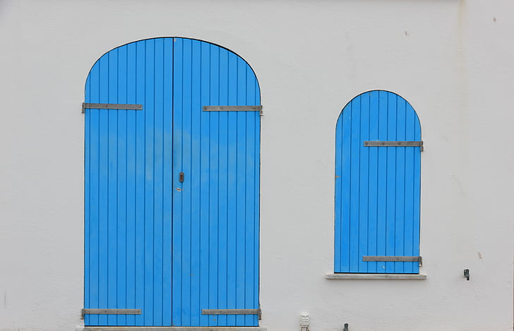 Italia, Sardinia, Alghero, tepi laut, pintu, warna-warni, kayu