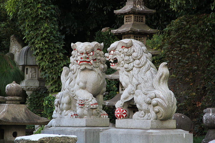 pas, skulptura, shisa, Okinawan mitologija, psi, lav psi, Okinawan kulture
