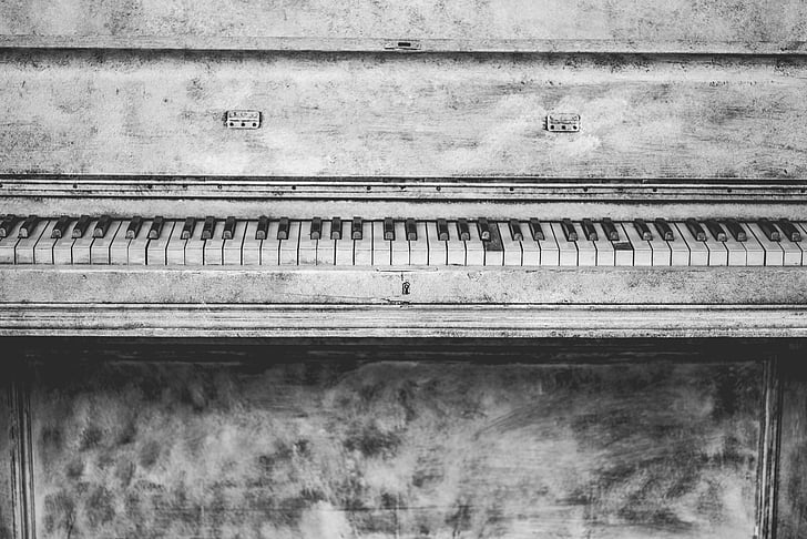piano, instrument, music, keys, notes, old, vintage