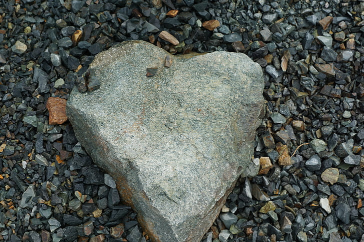 돌, 심장, 사랑, 자연