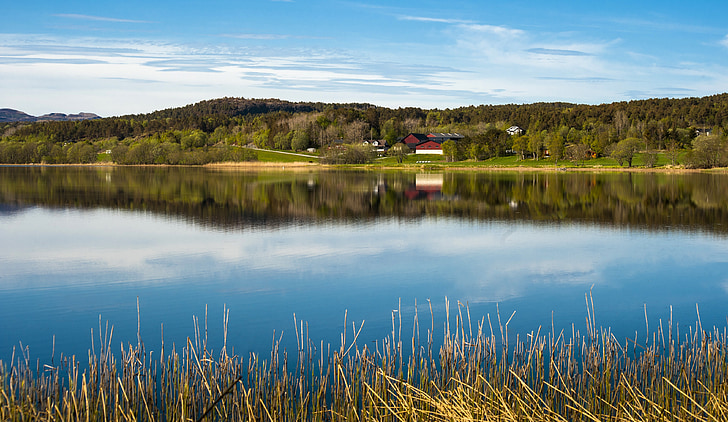 : Brekstad, Trondheim, Norra, norvey, Lake, maastik
