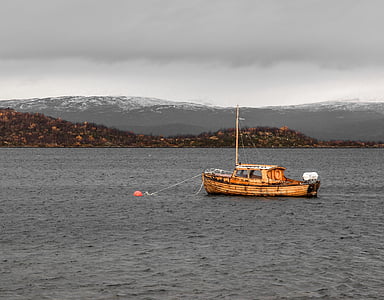 båt, Lake, Lapland, Sverige