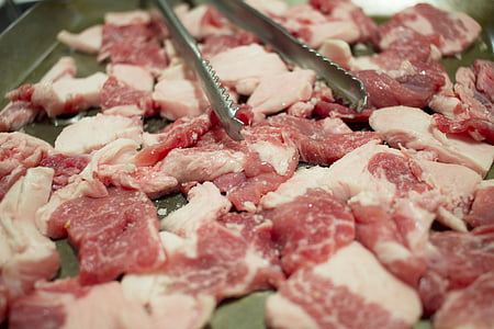 豚肉, グリル, 肉, 鉄板焼, 肉をバックアップします。, 食品, 牛肉