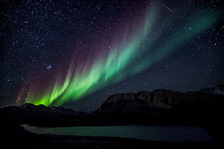 Art, l'astronomia, ambient, aurora boreal, fosc, nit, exploració