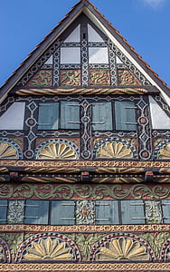 fachwerkhaus, facade, truss, architecture, building, old town, home