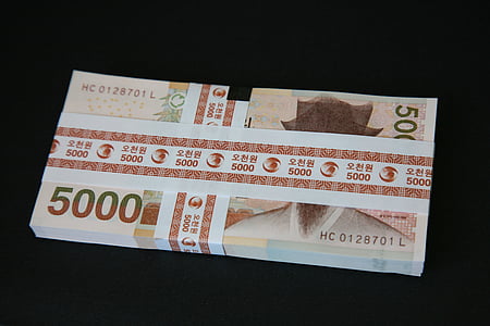 penge, regninger, Don, 5000 usd, fem tusind dollars, Korea penge