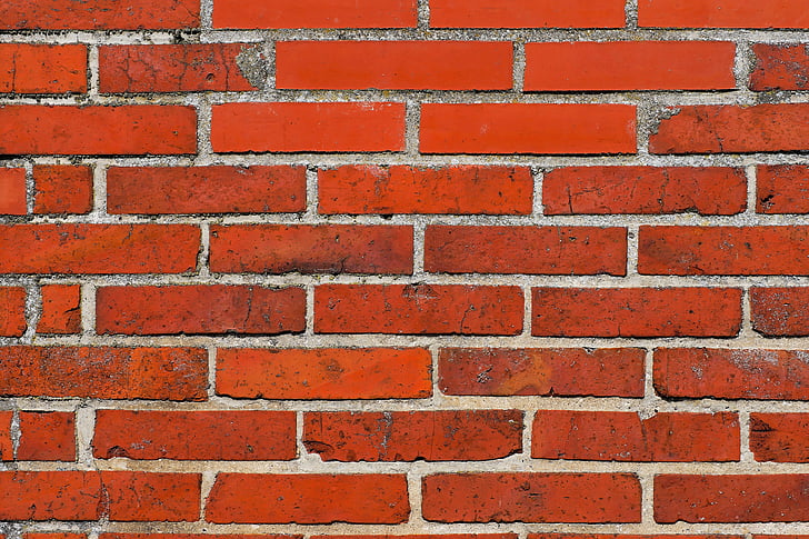 parete, Hauswand, parete di pietra, facciata, rosso, mattoni, in muratura