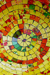 farve, gul, farver, baggrund, glas, mosaik, mønster