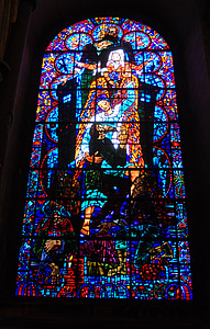 gekleurd, glas, venster, Kathedraal, religieuze, Canterbury