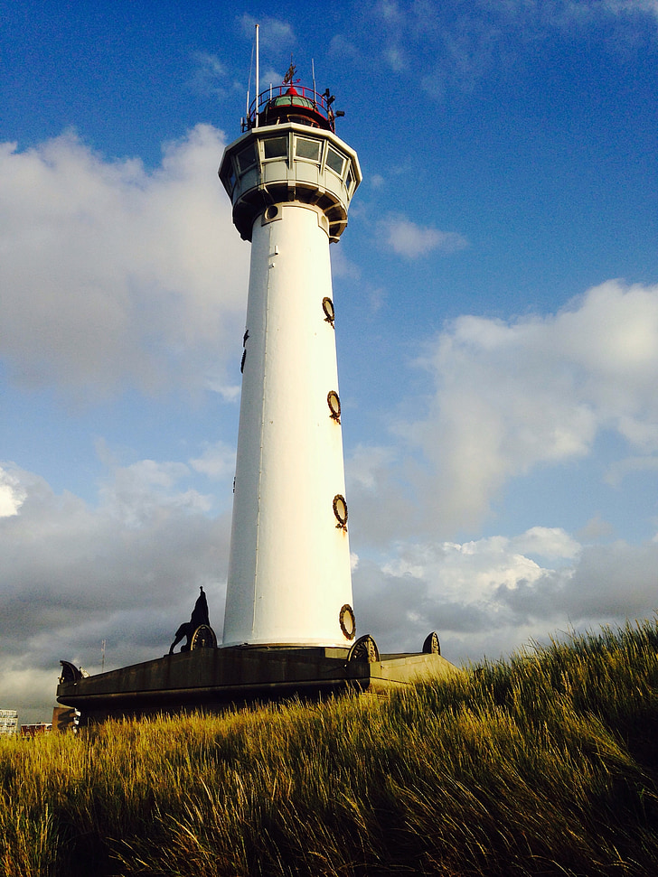 lighthouse, north sea, coast, landmark, building